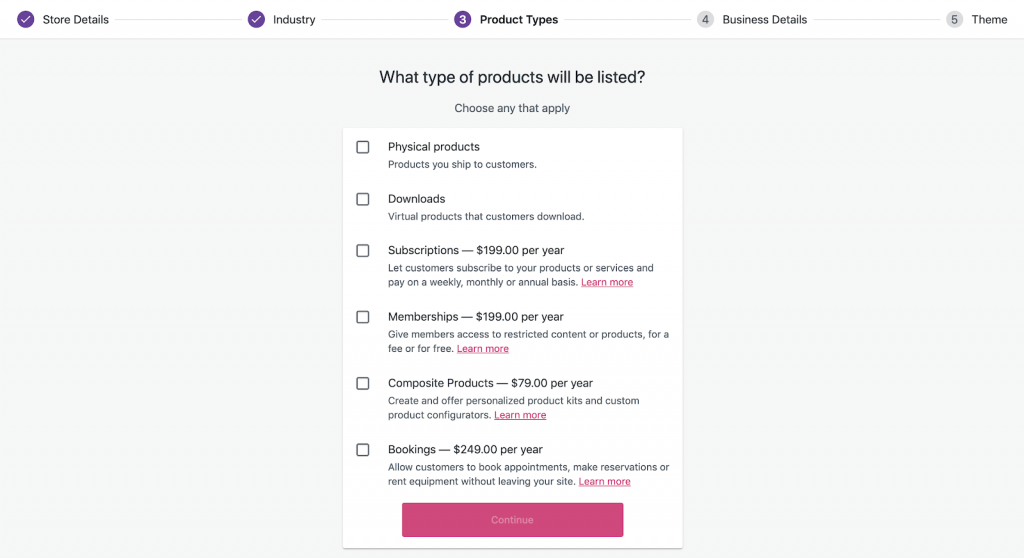 WooCommerce Product Types List