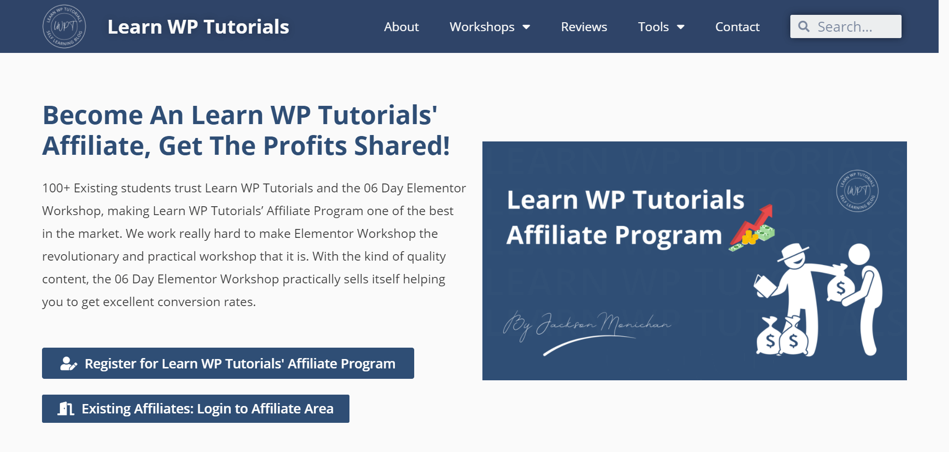 Become An Learn WP Tutorials' Affiliate, Get The Profits Shared!