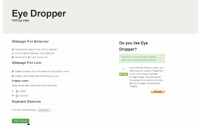 Eye Dropper-Chrome-Extension-Settings