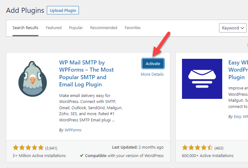activate wp mail smtp plugin