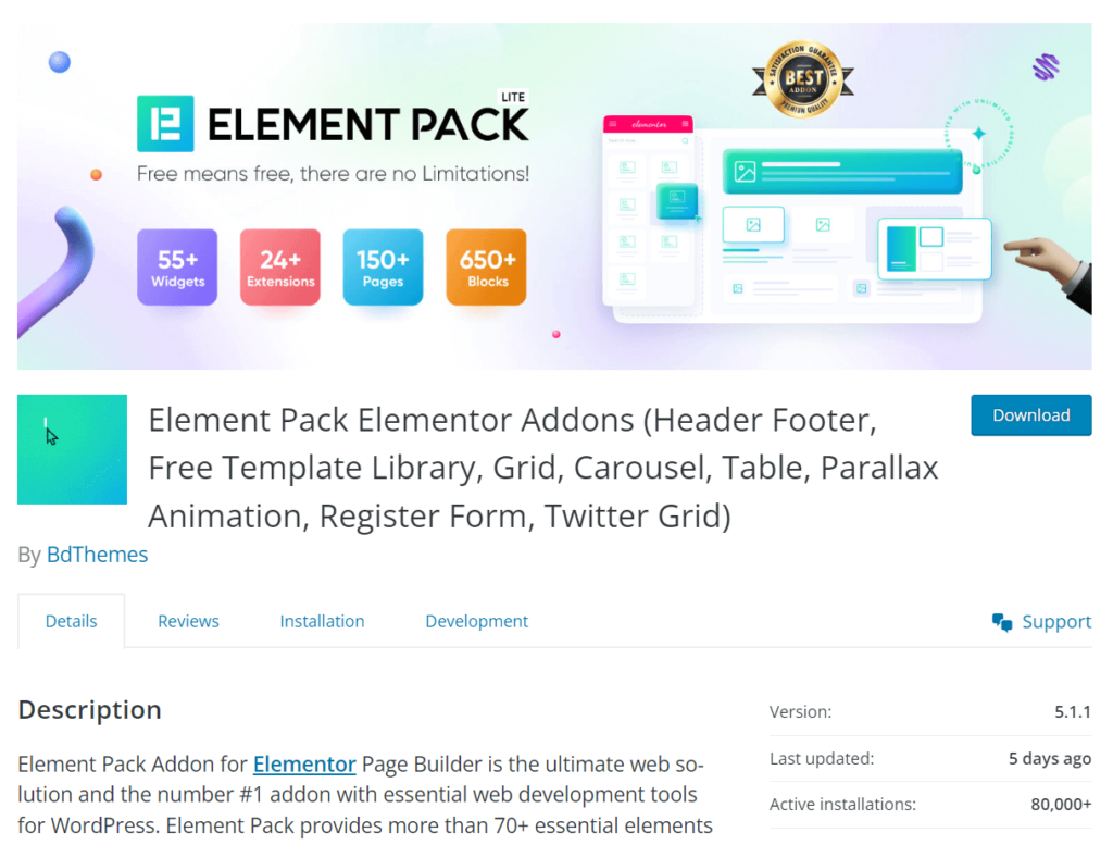 element pack elementor addons, element pack pro, free elementor addons