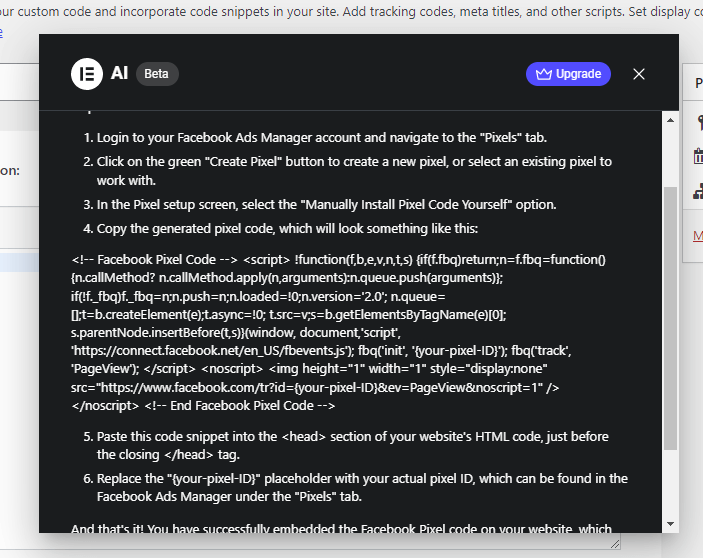 facebook pixel code
elementor pro